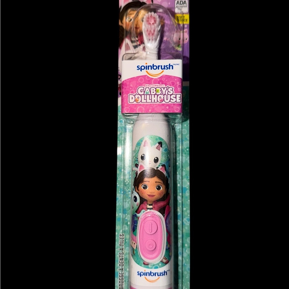 Gabby's Dollhouse Kids Electric Toothbrush - Pink and White